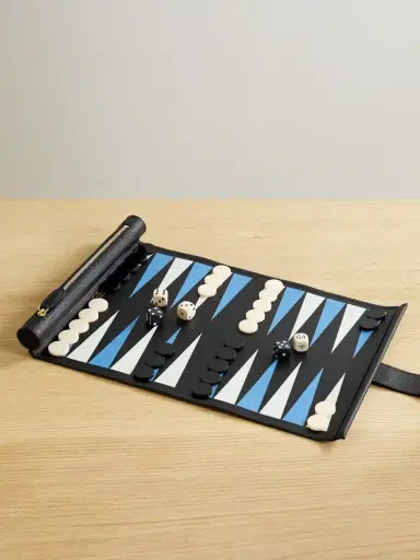Smythson Panama Printed Textured-leather Backgammon Roll | Thumbnail 1
