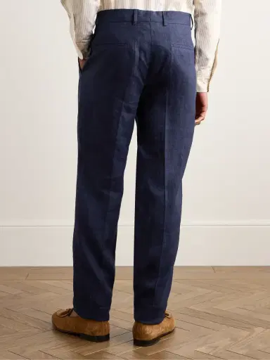 Brunello Cucinelli Slim-Fit Pleated Linen Suit Trousers - Men | Thumbnail 4 Brunello Cucinelli Slim-Fit Pleated Linen Suit Trousers - Men | Thumbnail 4