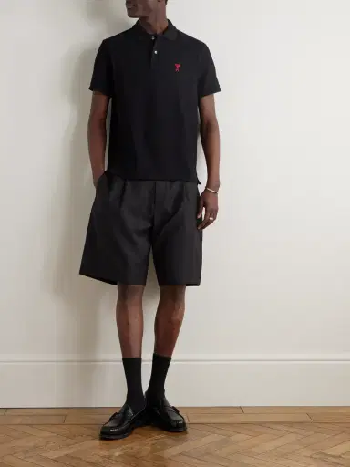 AMI PARIS Logo-Embroidered Organic Cotton-Piqué Polo Shirt - Men | Thumbnail 2 AMI PARIS Logo-Embroidered Organic Cotton-Piqué Polo Shirt - Men | Thumbnail 2