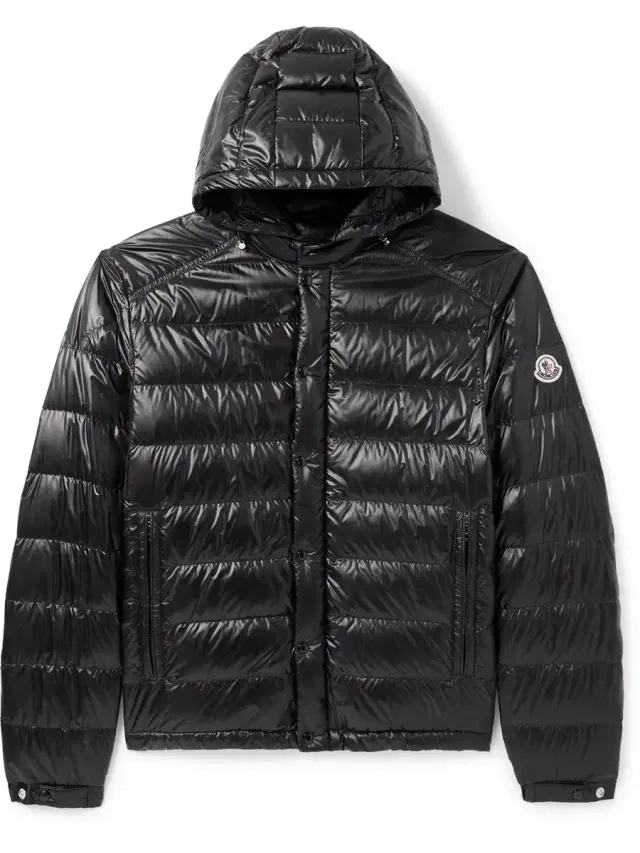 Gliere Logo-Appliquéd Quilted Glossed-Nylon Down Hooded Jacket - Men