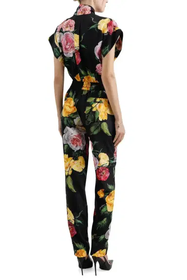 Dolce & Gabbana Peonie Tie Neck Blouse | Thumbnail 3
