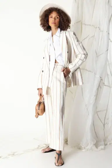 Brunello Cucinelli Structured Stripe Blazer | Thumbnail 2 Brunello Cucinelli Structured Stripe Blazer | Thumbnail 2