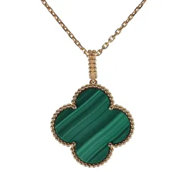 Van Cleef & Arpels Van Cleef & Arpels Magic Alhambra Long Necklace 1 Motif Malachite 18K Yellow Gold Hardware | Thumbnail 2 Van Cleef & Arpels Van Cleef & Arpels Magic Alhambra Long Necklace 1 Motif Malachite 18K Yellow Gold Hardware | Thumbnail 2