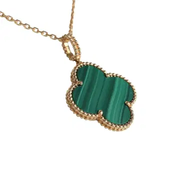 Van Cleef & Arpels Van Cleef & Arpels Magic Alhambra Long Necklace 1 Motif Malachite 18K Yellow Gold Hardware | Thumbnail 3 Van Cleef & Arpels Van Cleef & Arpels Magic Alhambra Long Necklace 1 Motif Malachite 18K Yellow Gold Hardware | Thumbnail 3