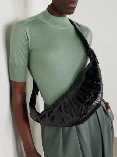 Lemaire Croissant Small Paneled Coated-canvas Shoulder Bag | Thumbnail 2 Lemaire Croissant Small Paneled Coated-canvas Shoulder Bag | Thumbnail 2