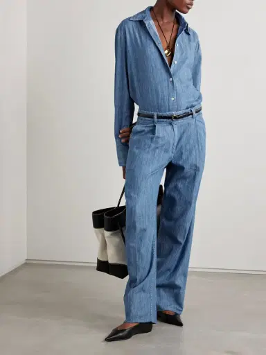Another Tomorrow Oversized Organic Cotton-chambray Shirt | Thumbnail 2 Another Tomorrow Oversized Organic Cotton-chambray Shirt | Thumbnail 2