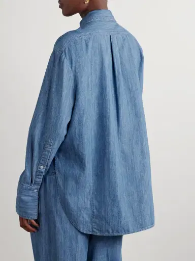 Another Tomorrow Oversized Organic Cotton-chambray Shirt | Thumbnail 4 Another Tomorrow Oversized Organic Cotton-chambray Shirt | Thumbnail 4