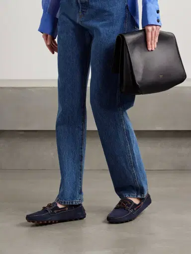 Tod's Gommino Macro Leather-trimmed Suede Loafers | Thumbnail 2 Tod's Gommino Macro Leather-trimmed Suede Loafers | Thumbnail 2