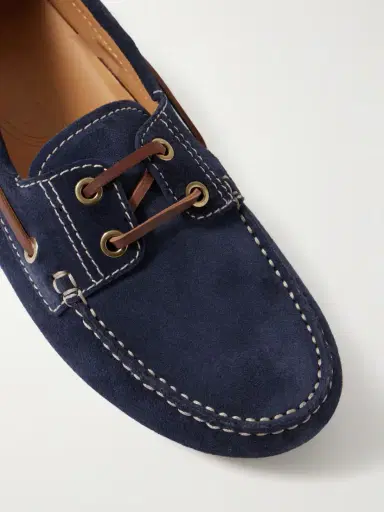 Tod's Gommino Macro Leather-trimmed Suede Loafers | Thumbnail 4 Tod's Gommino Macro Leather-trimmed Suede Loafers | Thumbnail 4