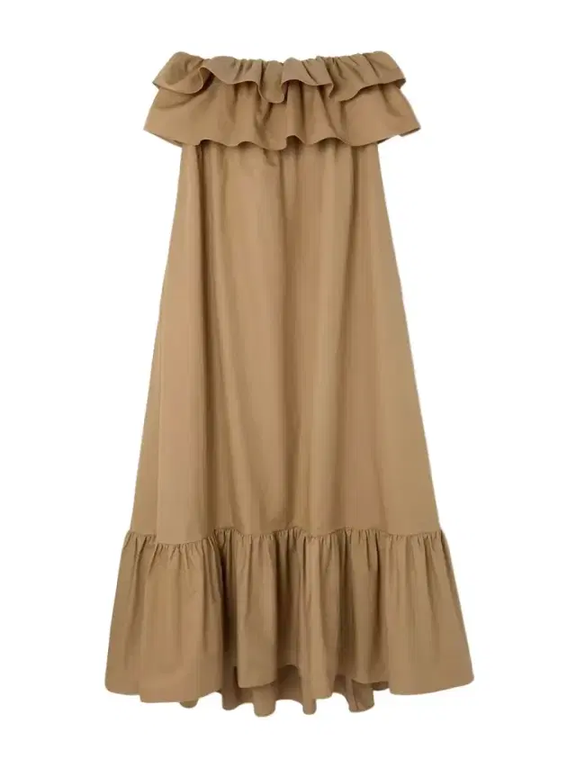 Strapless Ruffled Cotton-gabardine Maxi Dress