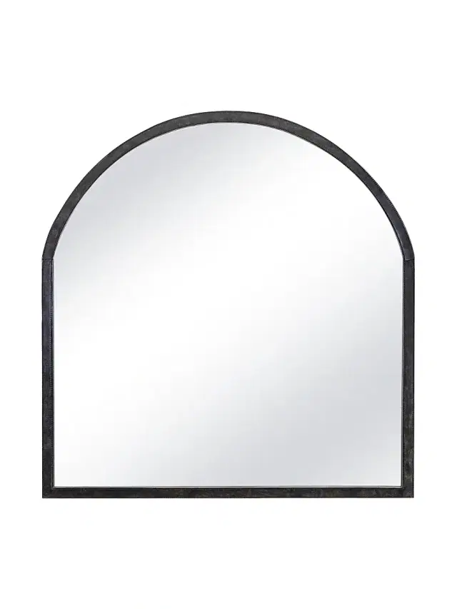 Knox Leather Mantle Mirror - Black