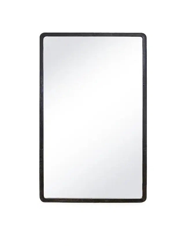 Knox Leather Rectangle Mirror - Black