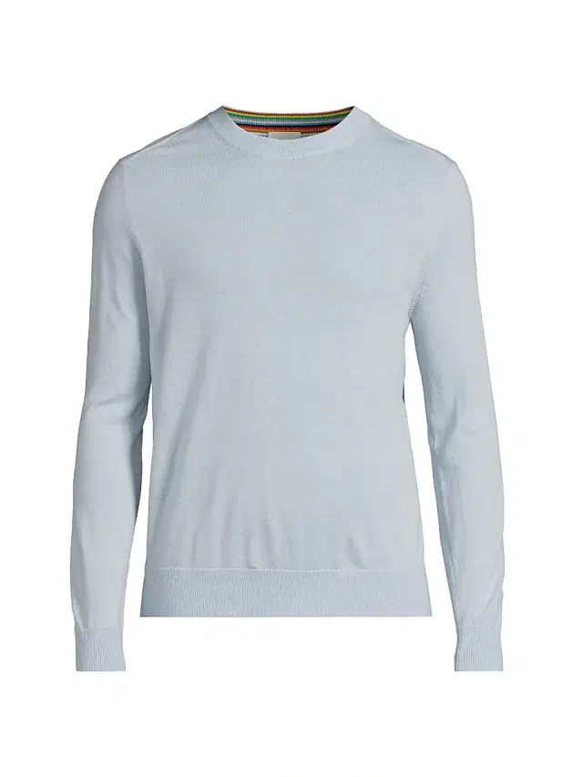 Men's Wool Crewneck Sweater - Light Blue