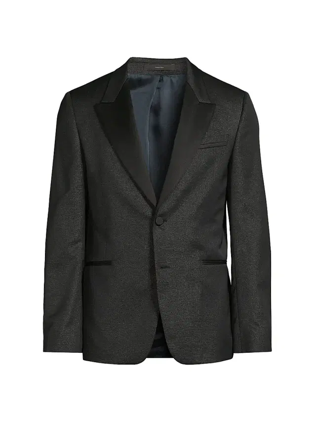 Men's Metallic Woven Dinner Jacket - Black
