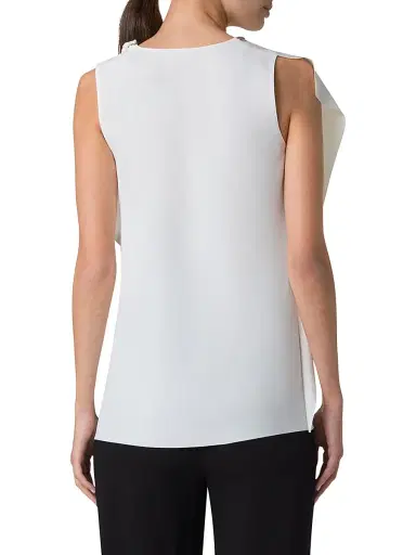 Akris punto Women's Sleeveless Ruffled Tank Blouse - Cream | Thumbnail 5