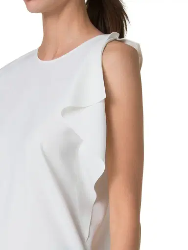 Akris punto Women's Sleeveless Ruffled Tank Blouse - Cream | Thumbnail 6