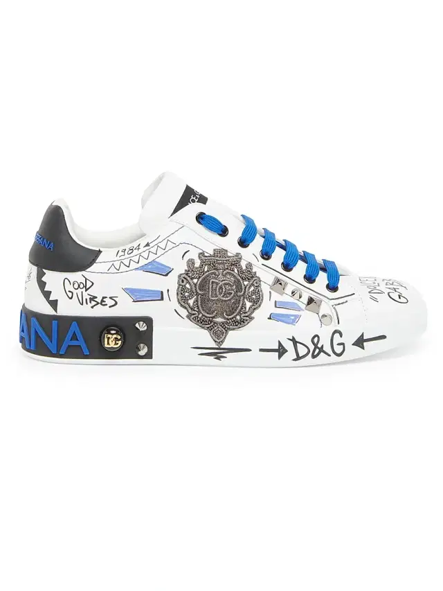 Men's Calfskin Portofino sneakers with patch - Bianco Multi Men's Calfskin Portofino sneakers with patch - Bianco Multi