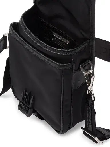 Prada Men's Re-Nylon And Saffiano Leather Shoulder Bag - Black | Thumbnail 4
