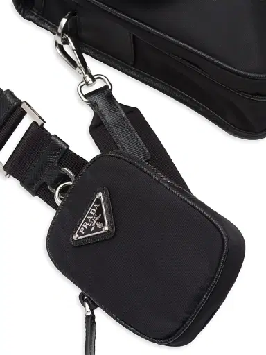Prada Men's Re-Nylon And Saffiano Leather Shoulder Bag - Black | Thumbnail 5
