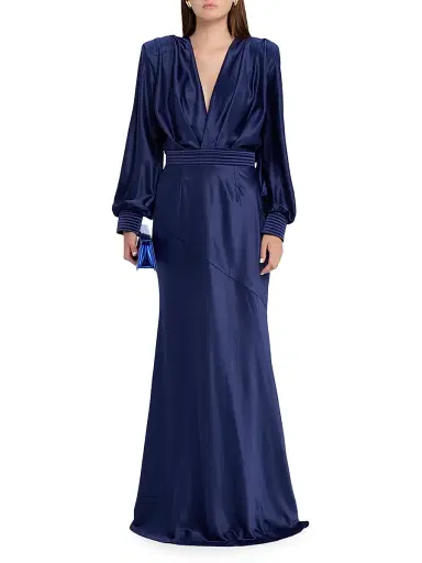 Zhivago Women's Betsey Stretch-Satin Gown - Ink - Size 8 | Thumbnail 2 Zhivago Women's Betsey Stretch-Satin Gown - Ink - Size 8 | Thumbnail 2