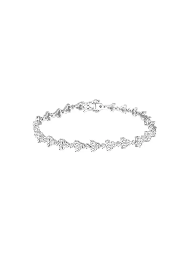 4.35ct Diamond 18K Gold Trio Tennis Bracelet