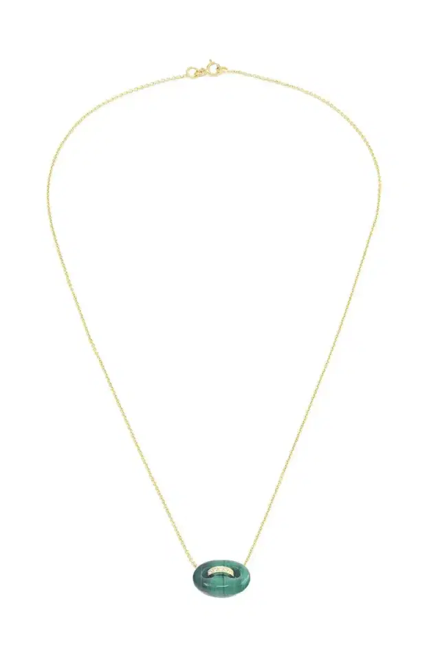 Jenna Blake Malachite Mini Mariner Necklace