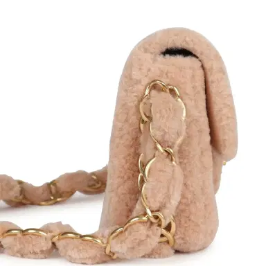 Chanel Chanel Small CC Flap Bag Light Pink Shearling Brushed Gold Hardware | Thumbnail 3