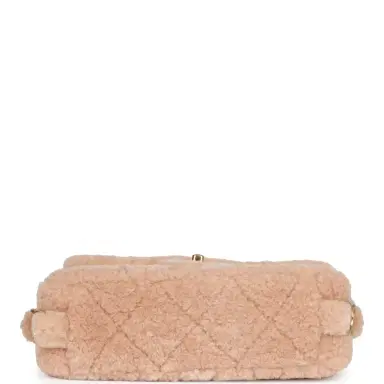 Chanel Chanel Small CC Flap Bag Light Pink Shearling Brushed Gold Hardware | Thumbnail 6