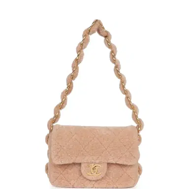 Chanel Chanel Small CC Flap Bag Light Pink Shearling Brushed Gold Hardware | Thumbnail 7