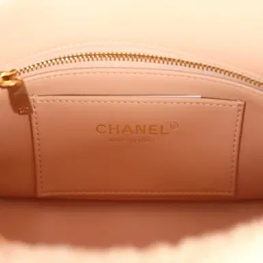 Chanel Chanel Small CC Flap Bag Light Pink Shearling Brushed Gold Hardware | Thumbnail 9