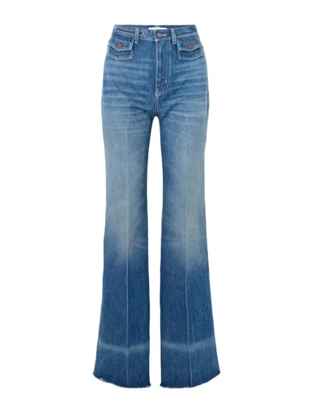 Frayed High-rise Flared Jeans