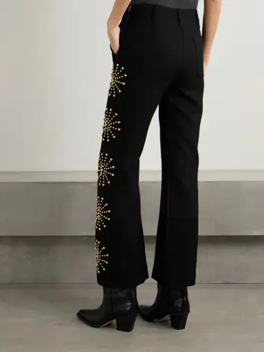 ALIX OF BOHEMIA Charlie Casino Studded Wool-twill Flared Pants | Thumbnail 4 ALIX OF BOHEMIA Charlie Casino Studded Wool-twill Flared Pants | Thumbnail 4