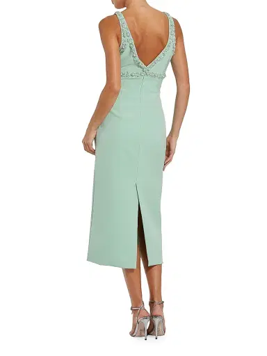 Mac Duggal Women's Ieena Crepe Bow Midi-Dress - Sage - Size 12 | Thumbnail 2 Mac Duggal Women's Ieena Crepe Bow Midi-Dress - Sage - Size 12 | Thumbnail 2