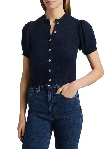 DÔEN Women's Anisa Crop Cardigan - Navy - Size XS | Thumbnail 3 DÔEN Women's Anisa Crop Cardigan - Navy - Size XS | Thumbnail 3