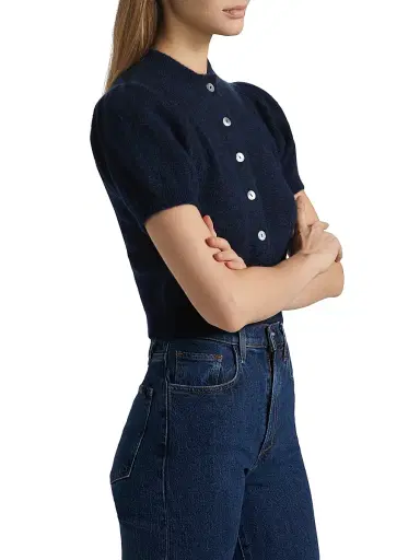 DÔEN Women's Anisa Crop Cardigan - Navy - Size XS | Thumbnail 4 DÔEN Women's Anisa Crop Cardigan - Navy - Size XS | Thumbnail 4