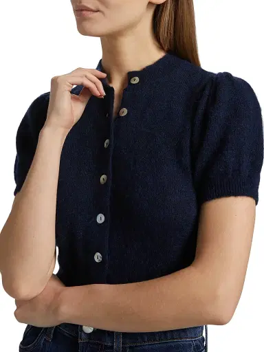 DÔEN Women's Anisa Crop Cardigan - Navy - Size XS | Thumbnail 6 DÔEN Women's Anisa Crop Cardigan - Navy - Size XS | Thumbnail 6