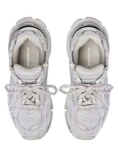 Balenciaga Women's Runner Sneakers with Rhinestones - White - Size 12 | Thumbnail 6