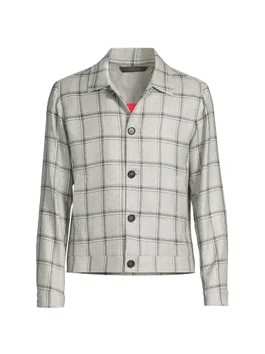 Isaia Men's Check Portofino Jacket | Thumbnail 1 Isaia Men's Check Portofino Jacket | Thumbnail 1