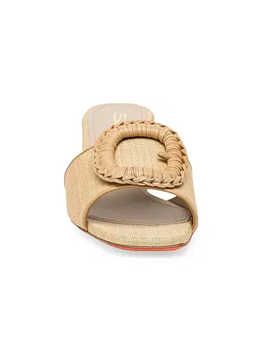 Santoni Women's Marta 50MM Raffia & Leather Buckle Mules - Beige - Size 10 | Thumbnail 3 Santoni Women's Marta 50MM Raffia & Leather Buckle Mules - Beige - Size 10 | Thumbnail 3