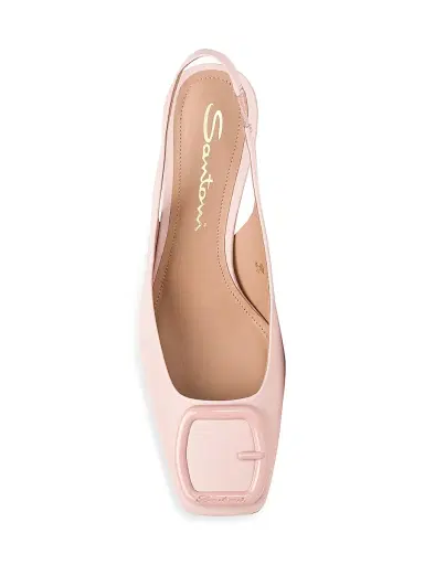 Santoni Women's Lemon 50MM Buckle-Detailed Leather Slingback Pumps - Pink - Size 11 | Thumbnail 5