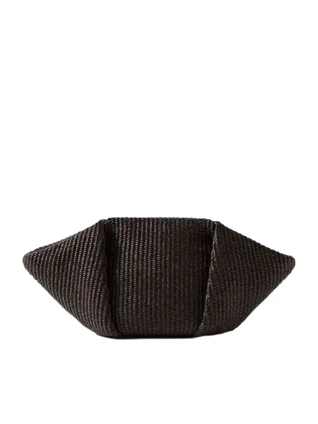 Pleated Raffia Clutch