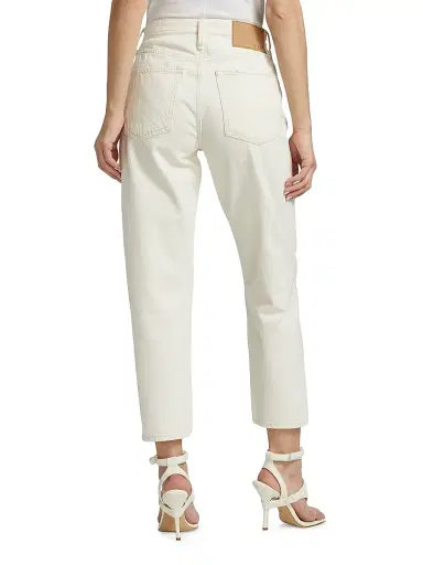 rag & bone Women's Alissa High-Waisted Cropped Barrel-Leg Jeans - Ecru | Thumbnail 5 rag & bone Women's Alissa High-Waisted Cropped Barrel-Leg Jeans - Ecru | Thumbnail 5