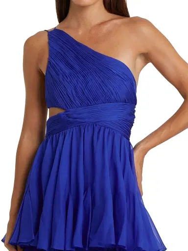 Mac Duggal Women's Tiered Chiffon One-Shoulder Gown - Cobalt - Size 12 | Thumbnail 3 Mac Duggal Women's Tiered Chiffon One-Shoulder Gown - Cobalt - Size 12 | Thumbnail 3