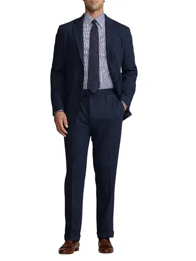 Ralph Lauren Purple Label Men's Neat Cashmere-Silk Tie - Navy | Thumbnail 2 Ralph Lauren Purple Label Men's Neat Cashmere-Silk Tie - Navy | Thumbnail 2