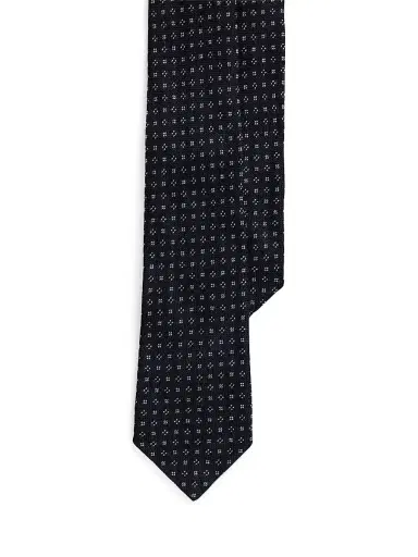 Ralph Lauren Purple Label Men's Neat Cashmere-Silk Tie - Navy | Thumbnail 5 Ralph Lauren Purple Label Men's Neat Cashmere-Silk Tie - Navy | Thumbnail 5
