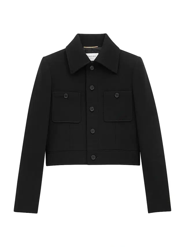 Women's Cropped Jacket in Wool-Blend Jersey - Noir