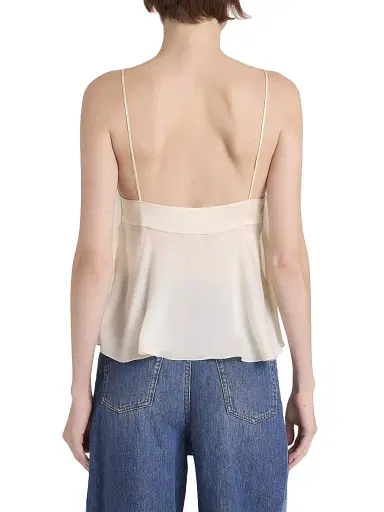 Chloé Women's Silk Tie-Front Cami Top - Dusty White | Thumbnail 5