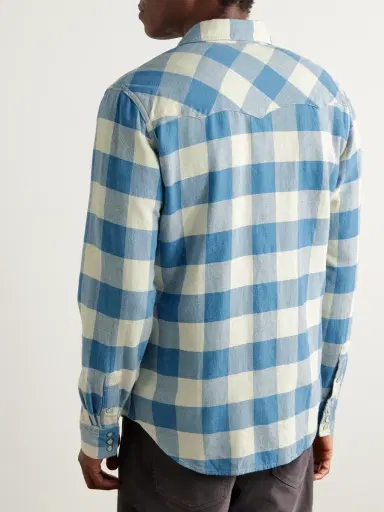 RRL Buffalo-Checked Cotton and Linen-Blend Flannel Shirt - Men | Thumbnail 4