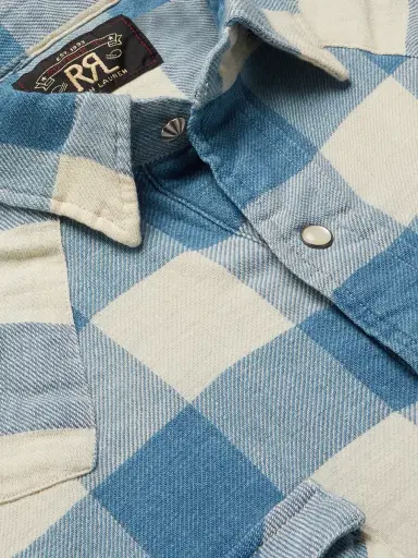 RRL Buffalo-Checked Cotton and Linen-Blend Flannel Shirt - Men | Thumbnail 5