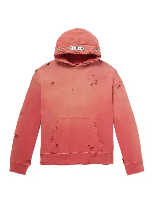 KAPITAL Embellished Suede-Trimmed Distressed Cotton-Jersey Hoodie - Men